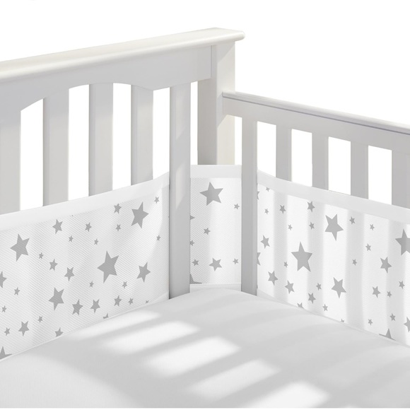 BreathableBaby Other Nib 43 Gray White Stars Breathable Baby Mesh